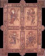 unknow artist Evangelistsymbolerna from the Book of Kells painting